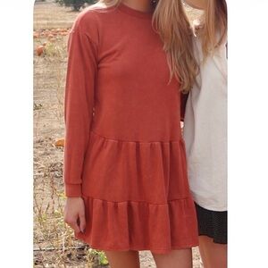 Burnt Orange Dress Tunic Long Sleeve